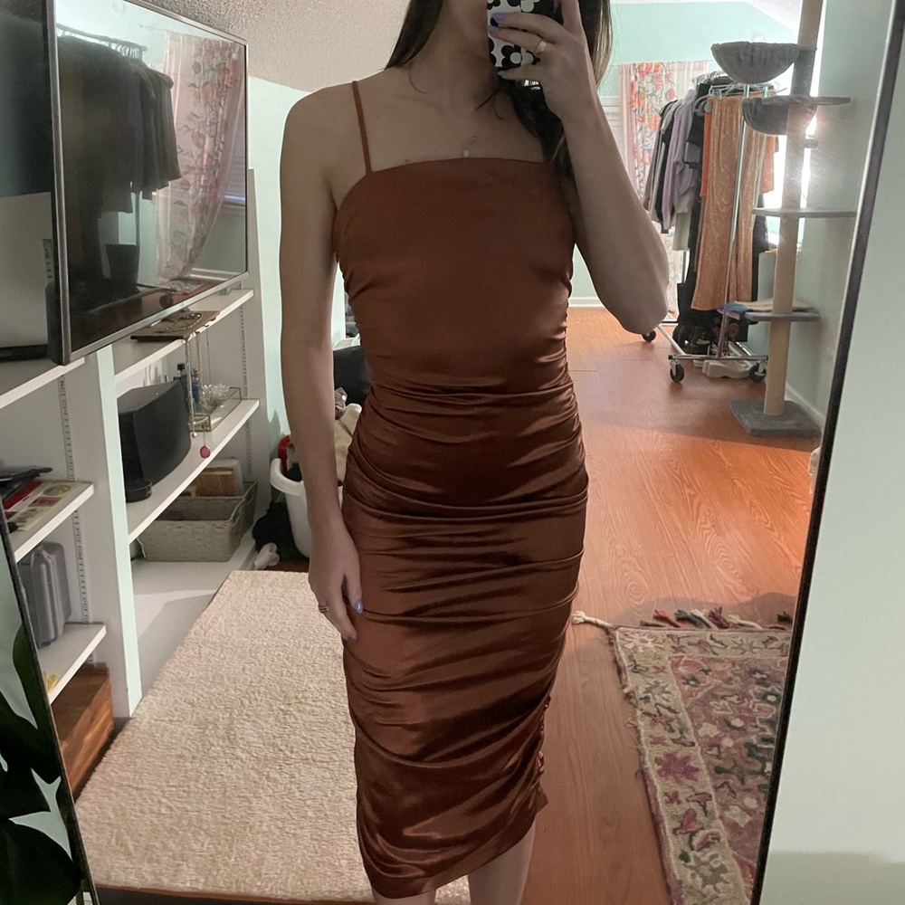 satin midi dress